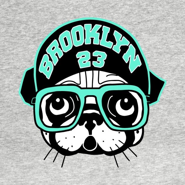 Brooklyn Spike Pug match Jordan Light Aqua by FireflyCreative